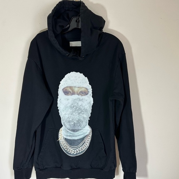 Uh Nom Uh Nit graphic print drawstring hoodie black size m - Picture 1 of 9